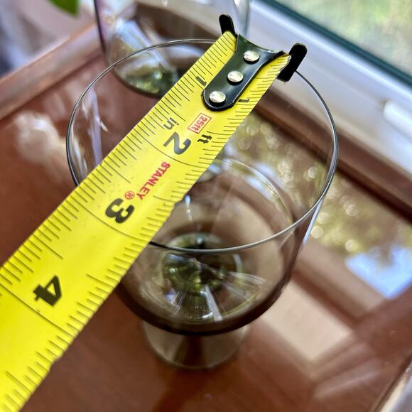 Orrefors Rhapsody Mid Century Smoke Crystal Water Glasses Wine Glasses set of 2 - Picture 6 of 9